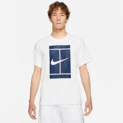 Nike Men's Seasonal NikeCourt Top (White/Blue)