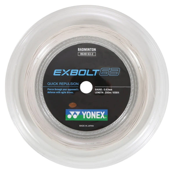 Yonex BG Exbolt 63 Badminton String Reel (White) 3 Yonex BG Exbolt 63 Badminton String Reel (White)