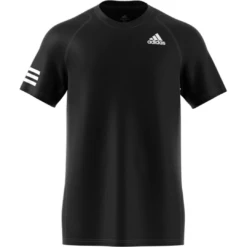 Adidas Men's 3 Stripes Club Top (Black) 14 Adidas Men's 3 Stripes Club Top (Black) -YONEX Store GL5403 APP virtual front white