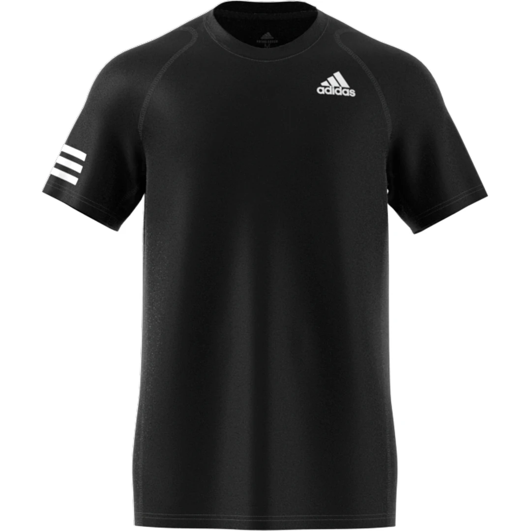 Adidas Men's 3 Stripes Club Top (Black) 8 Adidas Men's 3 Stripes Club Top (Black) - Image 6