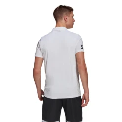Adidas Men's Club 3 Stripes Polo (White/Black) 13 Adidas Men's Club 3 Stripes Polo (White/Black) -YONEX Store GL5416 APP on model back white