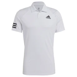 Adidas Men's Club 3 Stripes Polo (White/Black) 17 Adidas Men's Club 3 Stripes Polo (White/Black) -YONEX Store GL5416 APP photo front center white