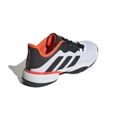 Adidas Barricade Junior Tennis Shoe (White/Black/Red) -YONEX Store GW2996 7 FOOTWEAR Photography BackLateralTopView white