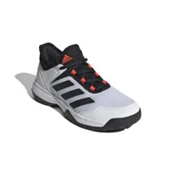 Adidas Ubersonic 4 Junior Tennis Shoe (White/Black/Red) -YONEX Store GW2997 6 FOOTWEAR Photography FrontLateralTopView white