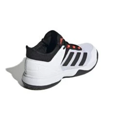 Adidas Ubersonic 4 Junior Tennis Shoe (White/Black/Red) -YONEX Store GW2997 7 FOOTWEAR Photography BackLateralTopView white
