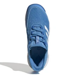Adidas Adizero Club Junior Tennis Shoe (Pulse Blue/Cloud White) -YONEX Store GX1854 3 FOOTWEAR Photography TopPortraitView white