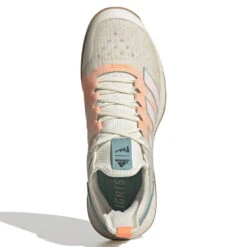 Adidas Adizero Ubersonic 4 Parley Women's Tennis Shoes (White/Beam Orange) -YONEX Store GX9624 3 FOOTWEAR Photography TopPortraitView white