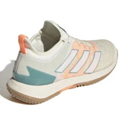 Adidas Adizero Ubersonic 4 Parley Women's Tennis Shoes (White/Beam Orange) -YONEX Store GX9624 7 FOOTWEAR Photography BackLateralTopView white