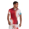 Adidas Men's Melbourne FreeLift Printed Top (White/Vivid Red/Black) 2 Adidas Men's Melbourne FreeLift Printed Top (White/Vivid Red/Black) -YONEX Store H67126 APP on model standard white