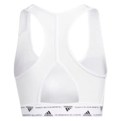 Adidas Women's Powerreact Training Medium Support Bra (White) -YONEX Store HC7849 3 APPAREL Photography BackCenterView transparent