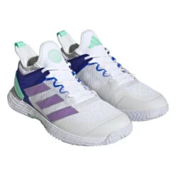 Adidas Adizero Ubersonic 4 Women's Tennis Shoe (White) -YONEX Store HQ8390 6 FOOTWEAR Photography FrontLateralTopView transparent