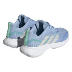 Adidas CourtJam Control Women's Tennis Shoe (Blue/White) -YONEX Store HQ8471 7 FOOTWEAR Photography BackLateralTopView transparent