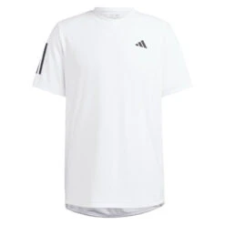 Adidas Men's 3 Stripe Club Top (White) -YONEX Store HS3261 2 APPAREL Photography FrontCenterView transparent