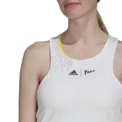 Adidas Women's London Y-Dress (White) -YONEX Store HT5947 7 APPAREL OnModel DetailView1 white