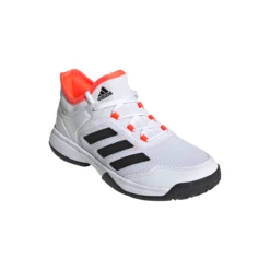 Adidas Ubersonic 4 Junior Tennis Shoe (White/Black/Solar Red) -YONEX Store S23742 FTW photo front lateral top white