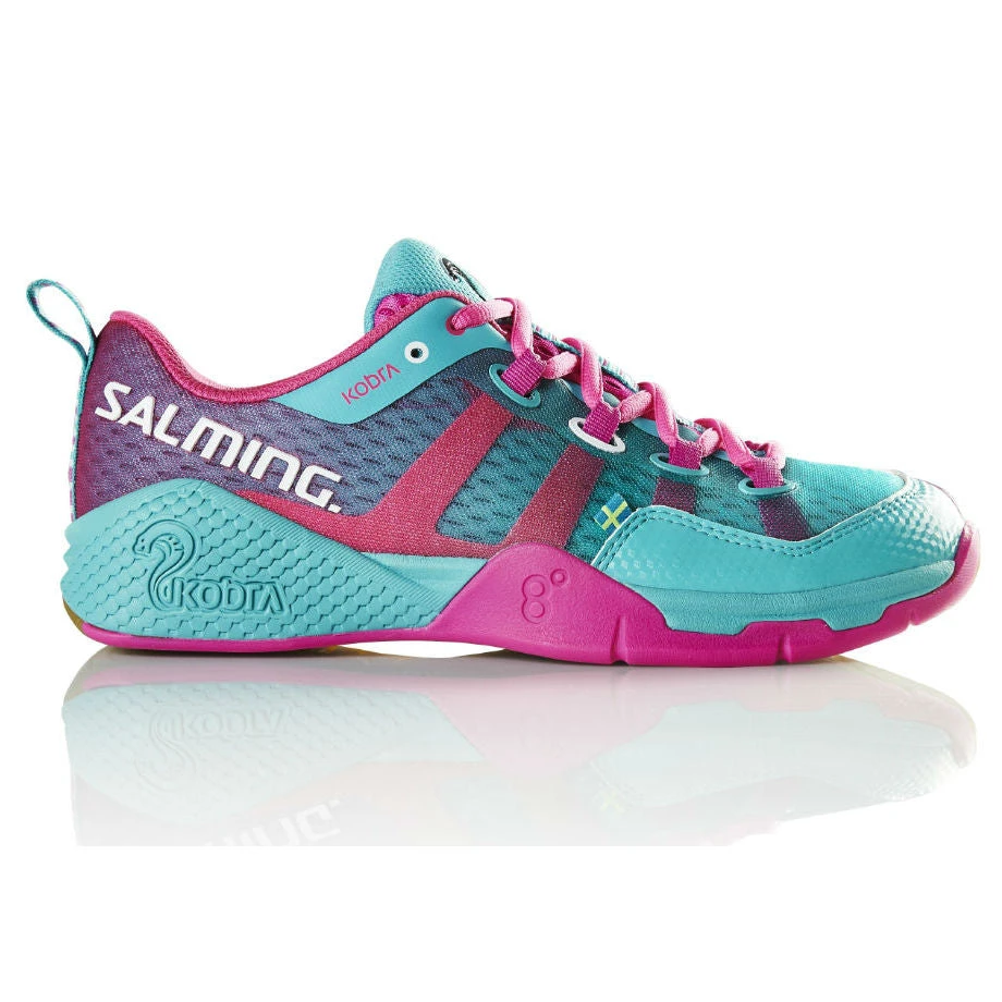 Salming Kobra Women's Indoor Court Shoe (Turquoise/Pink) 3 Salming Kobra Women's Indoor Court Shoe (Turquoise/Pink)
