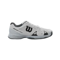 Wilson Rush Pro 2.5 Junior Tennis Shoe (White/Pearl) -YONEX Store WRS322490 Rush Pro Jr 2.5 White PearlBlue Black Side