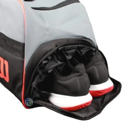 Wilson Clash Duffel Large Racquet Bag (Grey/Black/Infrared) -YONEX Store WilsonClashDuffel 3