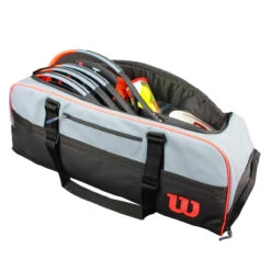 Wilson Clash Duffel Large Racquet Bag (Grey/Black/Infrared) -YONEX Store WilsonClashDuffel 7