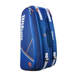 Wilson Super Tour 9 Pack Roland Garros Racquet Bag (Blue/Clay) -YONEX Store Wilson Roland Garros Super Tour 9PK Blue Orange 2