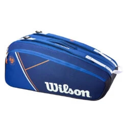 Wilson Super Tour 9 Pack Roland Garros Racquet Bag (Blue/Clay) -YONEX Store Wilson Roland Garros Super Tour 9PK Blue Orange 3