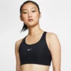 Nike Women's Dri-FIT Swoosh Medium Support 1 Piece Pad Sports Bra (Black/White) -YONEX Store dri fit swoosh support 1 piece pad sports bra mx9N8j 2b039a21 04d6 46fe ae34 71afba74053c
