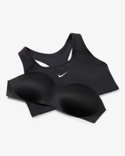 Nike Women's Dri-FIT Swoosh Medium Support 1 Piece Pad Sports Bra (Black/White) -YONEX Store dri fit swoosh support 1 piece pad sports bra mx9N8j 5c7d79bb 1590 47dd 896a fbf7a97dda6f
