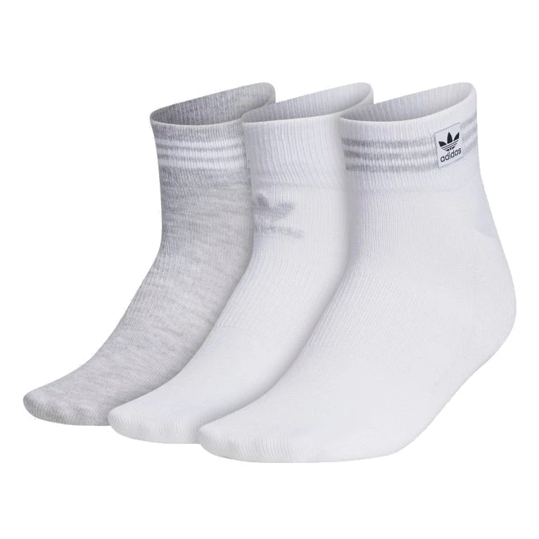 Adidas Women's 3 Stripe II Low-Cut Socks (Grey/White) 3 Adidas Women's 3 Stripe II Low-Cut Socks (Grey/White)